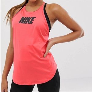 Nike dri fit racerback tank top medium pink orange